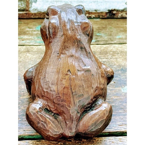 Vintage Carved Resin Frog/Toad artist Signed - Picture 6 of 8